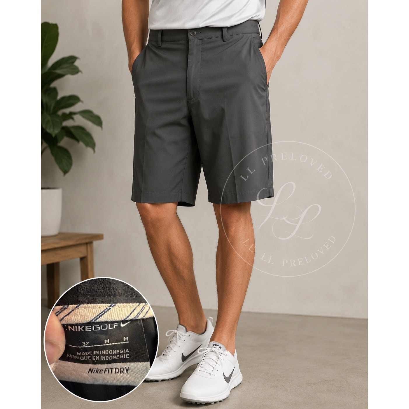 Nike Golf Dri Fit Black Performance Golf Shorts Mens 32 Athletic Flat Front